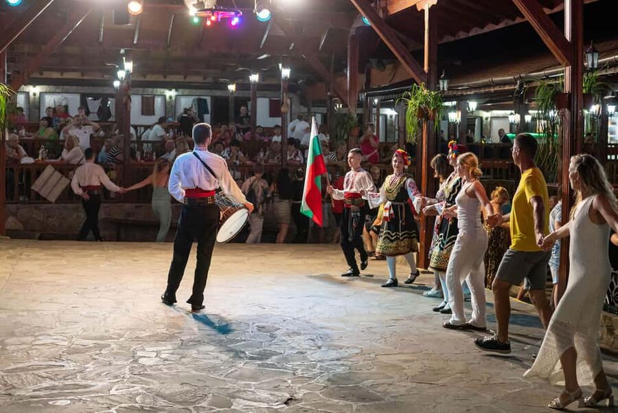 Bulgarian Village Folklore Show with Dinner - Mountain House welcome: bread and salt, wine, and the dinner pace