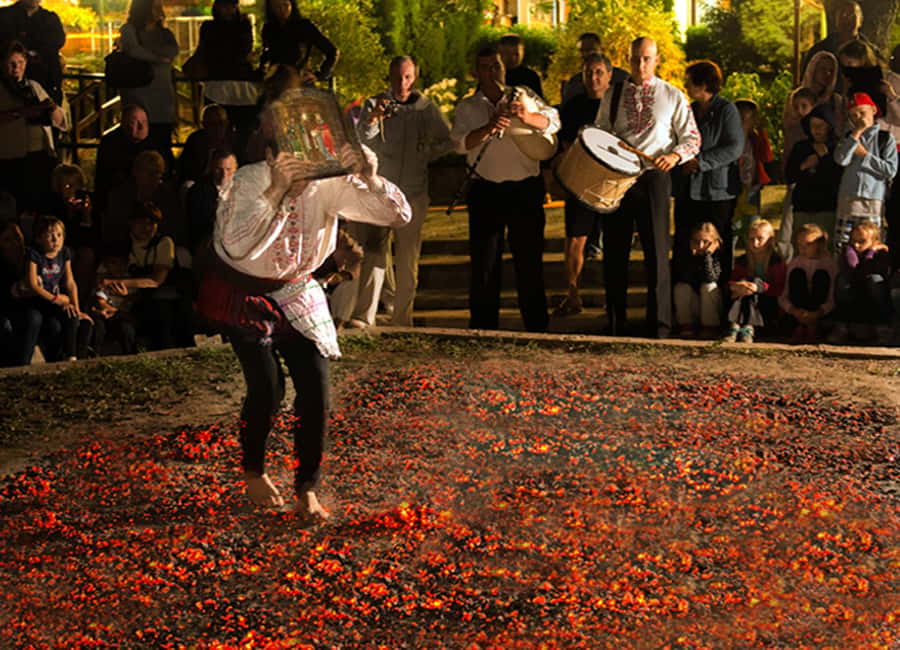 Bulgarian Village Folklore Show with Dinner - Fire dance, glowing charcoals, and the real spectacle moments