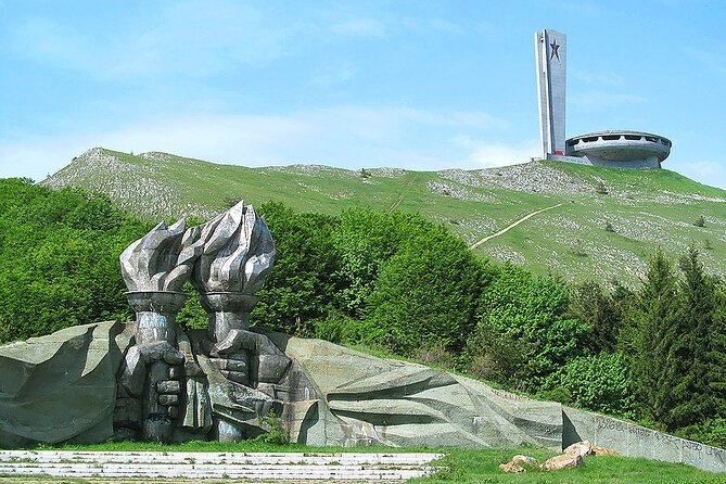 Buzludzha, Shipka Monument of Freedom, Shipka Memorial Church & Golyama Kosmatka - Buzludzha Monument: communist-era scale with mountain views