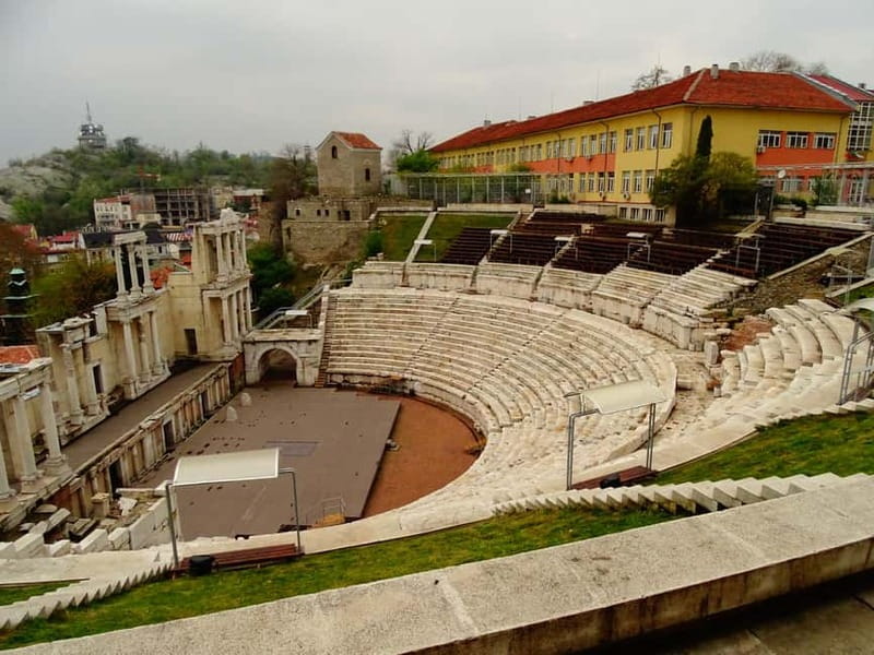 From Sofia: Plovdiv with audio guide + free pick-up - The Roman Amphitheatre and Roman Forum: Big Visual Anchors