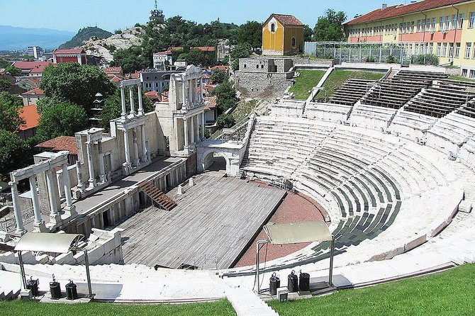 Plovdiv Sightseeing private walking tour - Old Plovdiv on the Three Hills, houses and ruins in the same frame