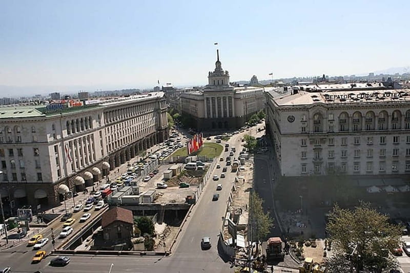 Sofia by Night: Panoramic City Tour and Folklore Dinner - Russian Church onion domes, then Ivan Vazov National Theatre’s façade