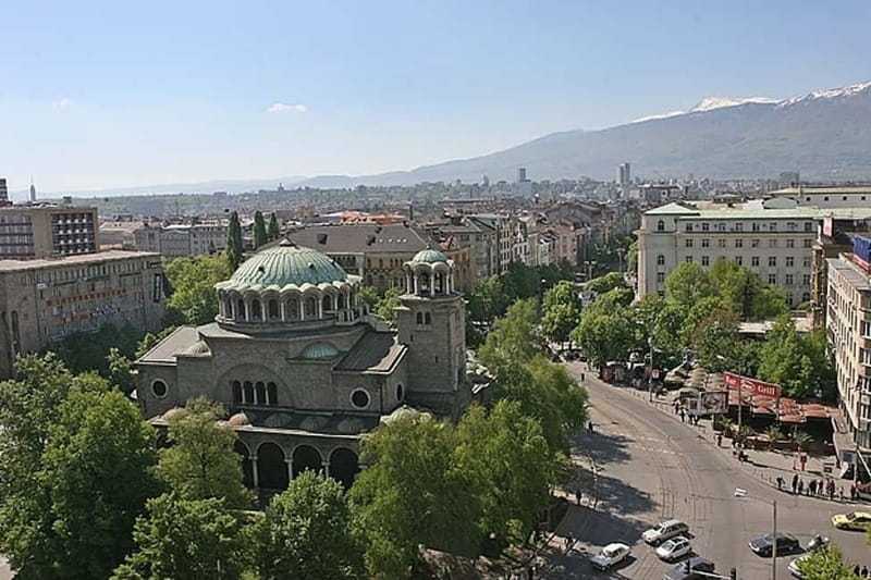 Sofia by Night: Panoramic City Tour and Folklore Dinner - National Palace of Culture and Vasil Levski Stadium in Borisova Garden