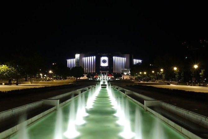 Sofia by Night Panoramic Tour with Dinner and Folklore Show - National Palace of Culture and the Vasil Levski area at dusk