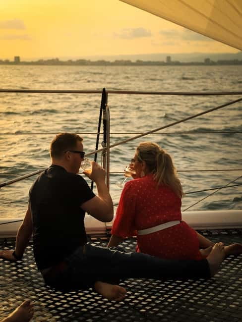 Sunny Beach: Sunset Catamaran Cruise with Dinner & Prosecco - VIP Pickup From Sunny Beach, Then Right Onto the Water